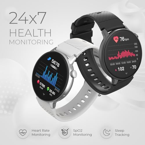 Image of beatXP Evoke Neo 1.43 inch Super AMOLED Display Bluetooth Calling Smart Watch, 466 * 466px, 800 Nits, 60Hz Refresh Rate, 100+ Sports Modes, 24 /7 Health Tracking, AI Voice Assistant, IP67