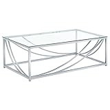 Coaster Glass Top Coffee Table in Chrome