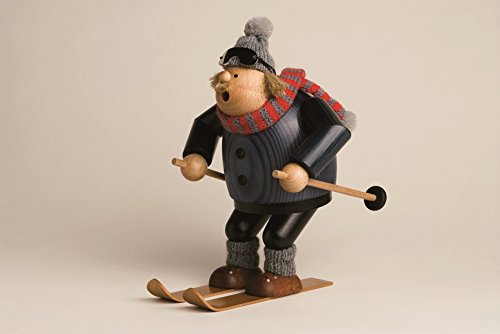 Figurine homme encens VTT de 20 cm en bois pour cônes parfumés