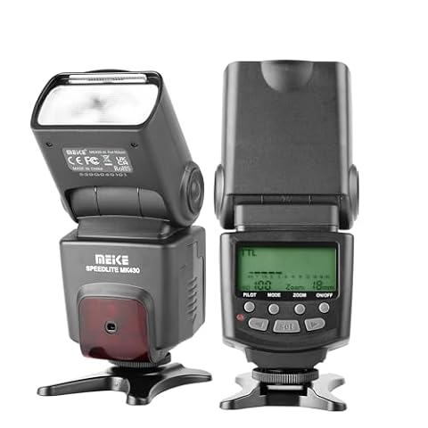 Meike MK430N lampa błyskowa TTL Speedlite z wyświetlaczem LCD kompatybilna z aparatami Nikon D7100 D5300 D5200 D3500 D3100 D600 D800 D3200 D90 D80 D300 D7500 D780 ze standardowym Hot But