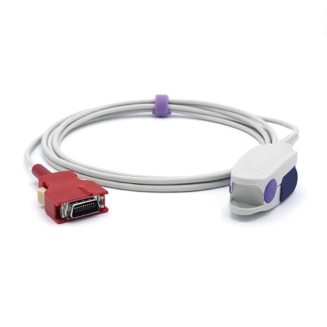 Sino-K Medical Reusable SpO2 Sensor Compatible with Masimo 2053, Adult Finger Clip, 9.8 ft Cable, 20-Pin Connector, for Radical-7, Rad-87, Rad-57, Pronto, Rad-5, Rad-8