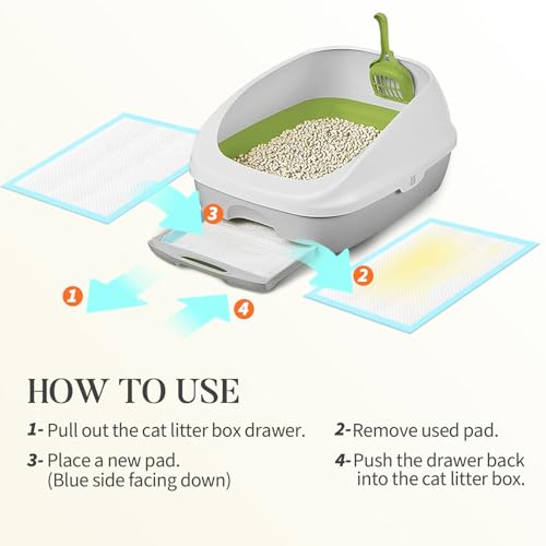 Image of 40 Count Cat Litter Pads for Tidy Cats Breeze System, Thickened Cat Pad Refills for Litter Box, Super Absorbent Pee Pad, Odor Control & Leak-Proof, 16.9x11.4 Inch Unscented