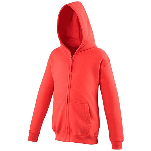 Preisvergleich Produktbild AWDis Kinder Unisex Kapuzen Weste (9-11 Jahre (140)) (Feuerrot)