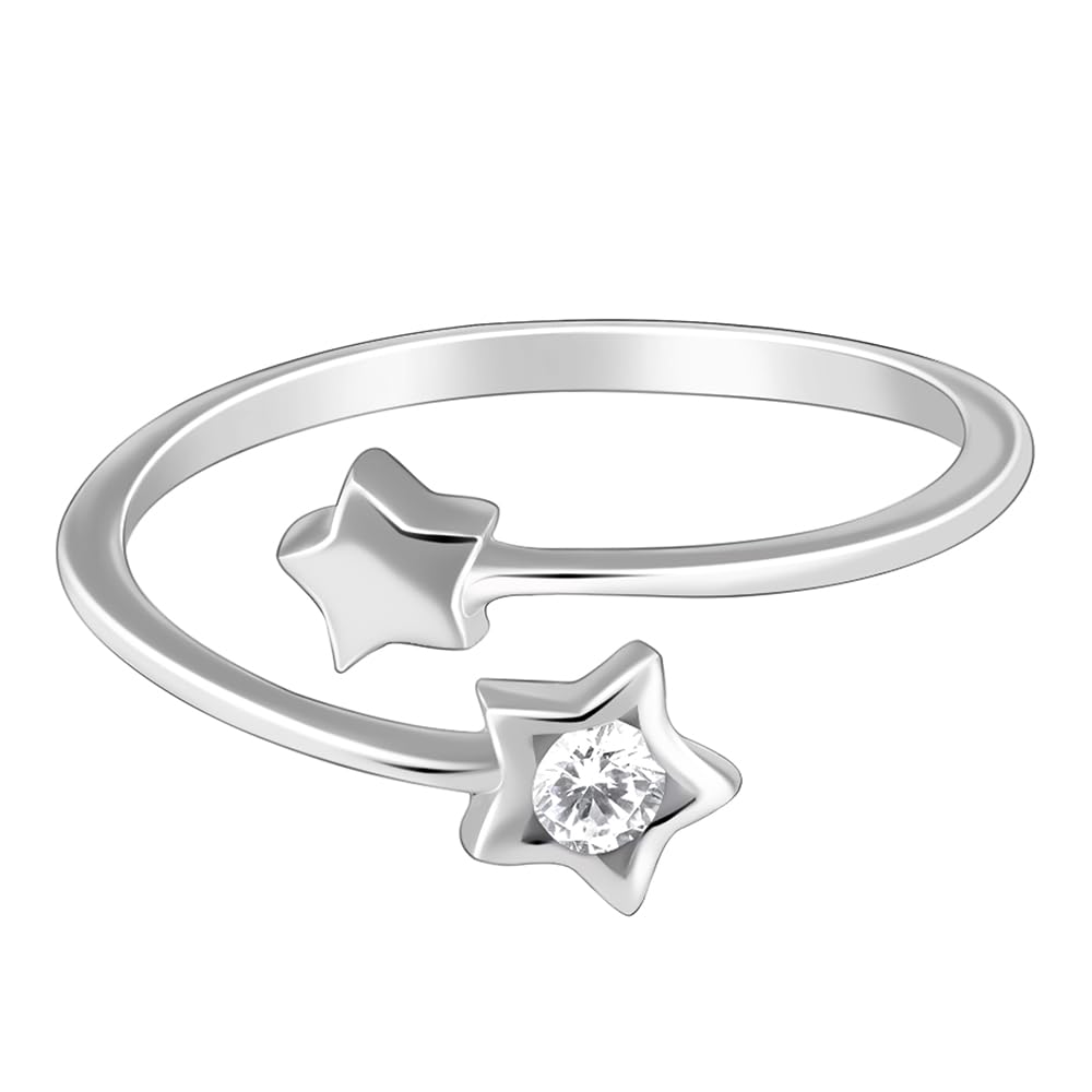 925 Silver Superstar Ring,Adjustable|Gifts For Girlfriend,Rakhi Rakshabandhan Gift For Sister Bhabhi,Gifts For Women&Girls|With Certificate Of Authenticity&925 Stamp|6 Month Warranty