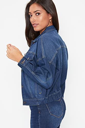 Ymi Women's Junior 80'S Denim Oversized Jacket, S36, Xl #TOP2