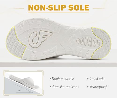 Image of COFACE Womens Dressy Orthotic Slides Lightweight Yoga Mat Thick Cushion Recovery Walking Sandals Adjustable Slip On Slippers with Comfortable Plantar Fasciitis Arch Support