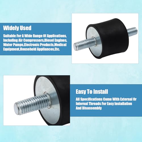 Gummipuffer M8 Silentblock - 4 Stück Anti-Vibration Gummi Isolator Halterungen für Maschinen und Motoren, 30x20 mm