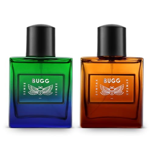 Image of BUGG Sense and Syntax By Riya Perfume | 50 ml Each | Pack of 2 | Long Lasting Fragrance | Oudh Scent | Ideal gift for Men | Eau De Parfum - 100 ml
