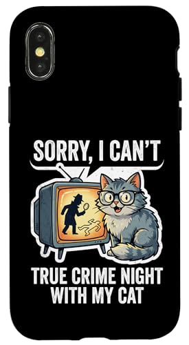 Sorry I Can't True Crime Night With My Cat �X�}�z�P�[�X iPhone X/XS �p