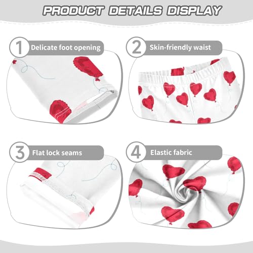 Heart Balloon Girls Leggings,Workout Leggings for Girls Toddler Athletic Leggings Size for 3-10T3