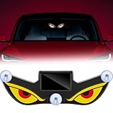 Solar Demon Eye LED Car Window Light, Wireless Animated Devil Eyes for Car Windshield & Rear Window, USB Rechargeable & Auto Light Sensor, Universal Fit for SUVs Trucks Cars (C)