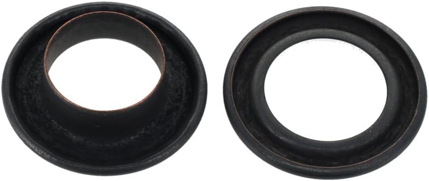 Grommet, Flat, Black Matte, Solid Brass-LL (100 Sets per Bag), 1/2"
