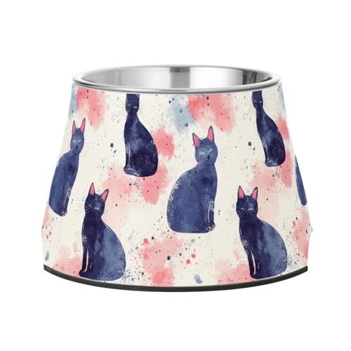 Ciotole per cibo per cani in stile shabby chic, con supporto, in acciaio inox, per nutrire lentamente i gatti