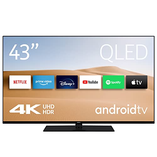 Nokia Smart TV - 43 Zoll (108 cm) Fernseher Android TV (QLED, 4K UHD, DVB-C/S2/T2, Netflix, Prime Video, Disney+) Amazon Exclusive