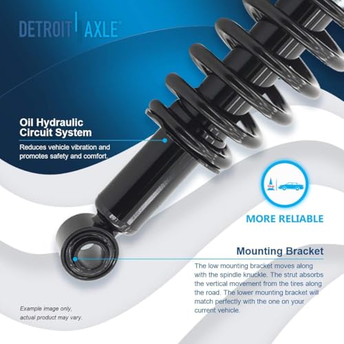 Image of Detroit Axle - Front Steering Knuckles & Hub Bearings Struts w /Coil Springs Replacement for 2003-2008 Toyota Corolla - 6pc Set