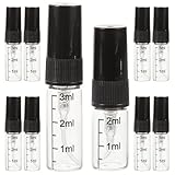 Homoyoyo Botellas de Viaje Rellenables de Vidrio Atomizador Negro Juego de 10 Mini Frascos 2 Ml y 3 Ml Pulverizador Fino para Perfume Compactas y Portátiles para Uso en Viajes al Aire