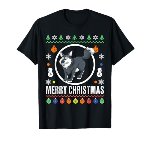 Merry Christmas Wolves Ugly Sweater Xmas Knit T-Shirt