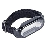 CHEOTIME Funda protectora de pantalla 3 en 1 para Mi Band 7, correa de nailon de repuesto, película protectora, juego de cubierta de parachoques de 360° a prueba de golpes (Negro con estuche negro)