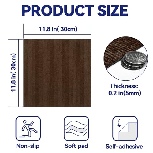 CUCOS Teppichfliesen Selbstklebende, 30x30 cm Teppichboden, Einfach Zuschneidbar, Weicher Teppich Fliesen für Wohnbereich, Büro und Küche – 10 Fliesen pro Box / 1 m²