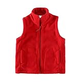 Mud Kingdom Little Boys Vest Jacket Red Fleece Lightweight Size 5-6