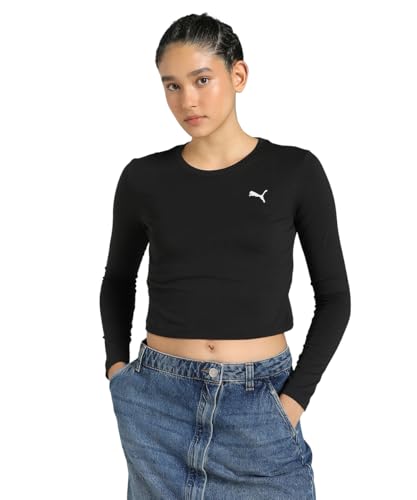 T-Shirt Court à Manches Longues PUMA Wardrobe ESS Noir Taille M