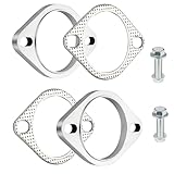 EVIL ENERGY 3 Inch 2 Bolt Exhaust Flange Connection Kit, Stainless Steel Exhaust Flange and Gasket Set with Bolts and Nuts, Exhaust Flanges with Flange Edge for Easier Welding, 2 PCS