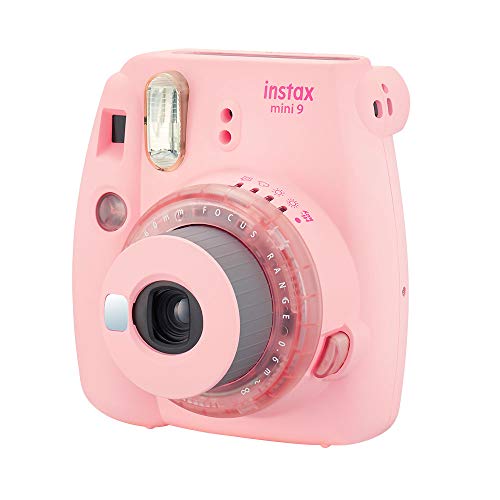 Câmera Instantânea Fujifilm Instax Mini 9 Com 3 Filtros Coloridos, Bolsa e Filme 10 Poses – Rosa Chi