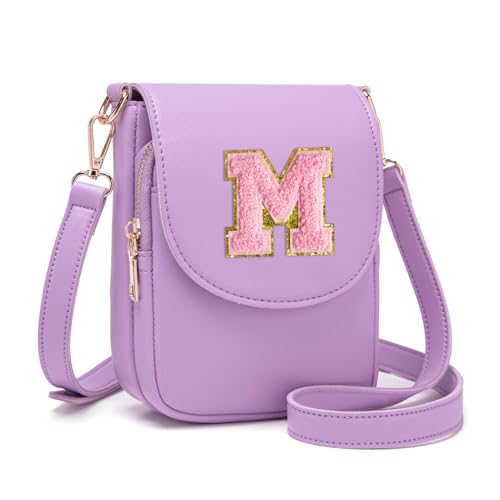 crossbody purse for teen girls small initial cell phone toddler purse leather triple compartment crossbody bags