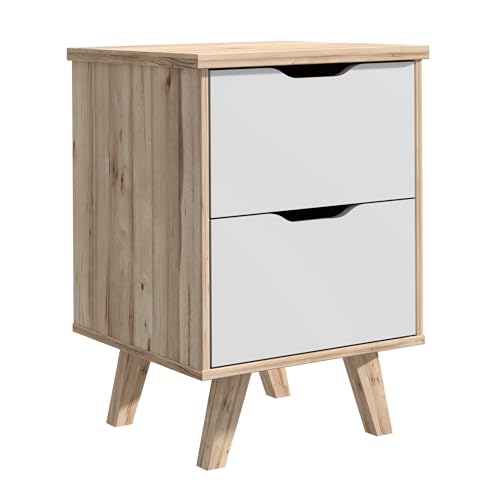 Forte VANKKA Kommode mit 2 Schubladen, Holzwerkstoff, Planked Eiche/Weiß, B x H x T: 45 x 63,9 x 42 cm Forte VANKKA Kommode mit 2 Schubladen, Holzwerkstoff, Planked Eiche/Weiß, B x H x T: 45 x 63,9 x 42 cm