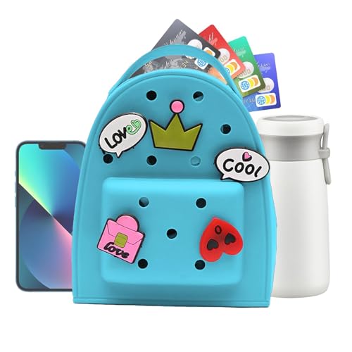 Silicone Jelly Backpack with Charm, Waterproof, Blue
