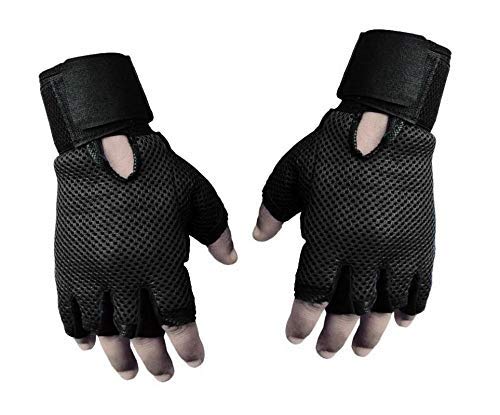SportsFitt Power Muscles Netted Gym Gloves/Cycling Gloves/Riding Gloves/Stretchable Size for Both Men and Women, Odor-Free and Clean (Black Netted) (B081N5LV19) Amazon Price History, Amazon Price Tracker