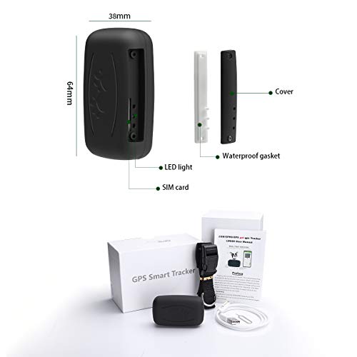 LMHOME GPS Pet Tracker, Real Time Dogs Cats Locator Finder - Waterproof|Alarm|, Security Fence|Remote Monitoring - Fits for All Android iOS Devices