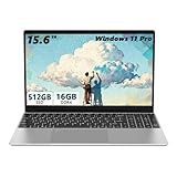 Breloom Computer portatile professionale FHD IPS da 15,6", processore N150, 16 GB di RAM, 512 GB SSD, Wi-Fi 5, W-11 Pro, Dual USB 3.0, impronte digitali, tastiera retroilluminata (16 GB + 512 GB)
