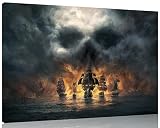TutuBeer Pirate Pictures Wall Art Pirate Ship Canvas Wall Art Nautical Pictures Ghost Ship Prints Nautical Sailboat Canvas Painting for Living Room Decor Home Decor Ready to Hang 12x16 inch