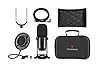 THRONMAX MDRILL ONE STUDIO KIT (M2 KIT) - USB Condenser Microphone with Pop Filter, Foam Windshield, Protective Sleeve & Travel Case - Jet Black #1