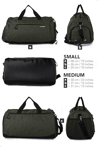 Fitgriff® Borsone Palestra Uomo & Donna V1 - Borsa Sportivo Con Porta Scarpe E Tasca Umida Da Viaggio, Sport, Fitness, Piscina - Duffel Bag (Army Green, 58 X 31 X 31 Cm (Medium)) - 6
