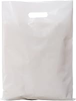 Vista 22 de ysmile - Bolsa de plástico verde para mercancías para pequeñas empresas, bolsa de compras con asa, bolsa de regalo para venta al por menor