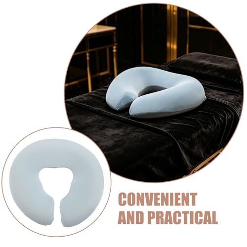 Cojín facial para cama de masaje con espuma ergonómica y tejido azul 5