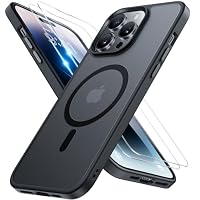 Miracase Magnetic for iPhone 14 Pro Max Case for Magsafe [with 2 Protective Glass] Military Protection Shockproof Scratch-Resistant Anti-Fingerprint Velvet Feel Thin Mobile Phone Case for iPhone 14