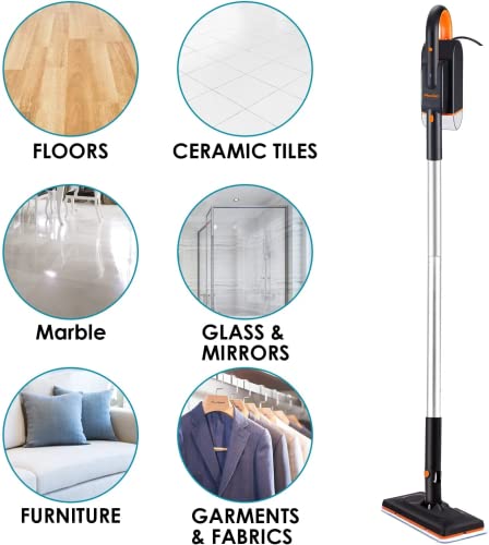 Steam Mops, Moolan Multi-Functional Floor Steamer For Cleaning Hardwood Floor Cleaner For Tile Grout Laminate Ceramic, Multi-Accessories For Stubborn Stains And Oil Stains #TOP6