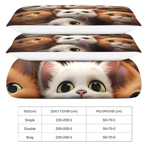 Parure de lit imprimé chat idée cadeau literie originale - 6
