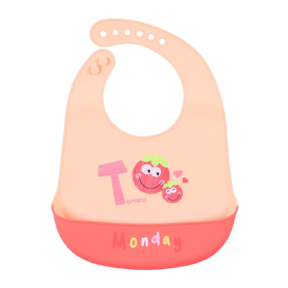 Hopop Silicone Bib for Baby | Waterproof Silicone Baby Bib for Feeding with Crumb Catcher | Adjustable Neckline with Buttons | Washable & Reusable | Suitable from 6 to 36 Months-image-22