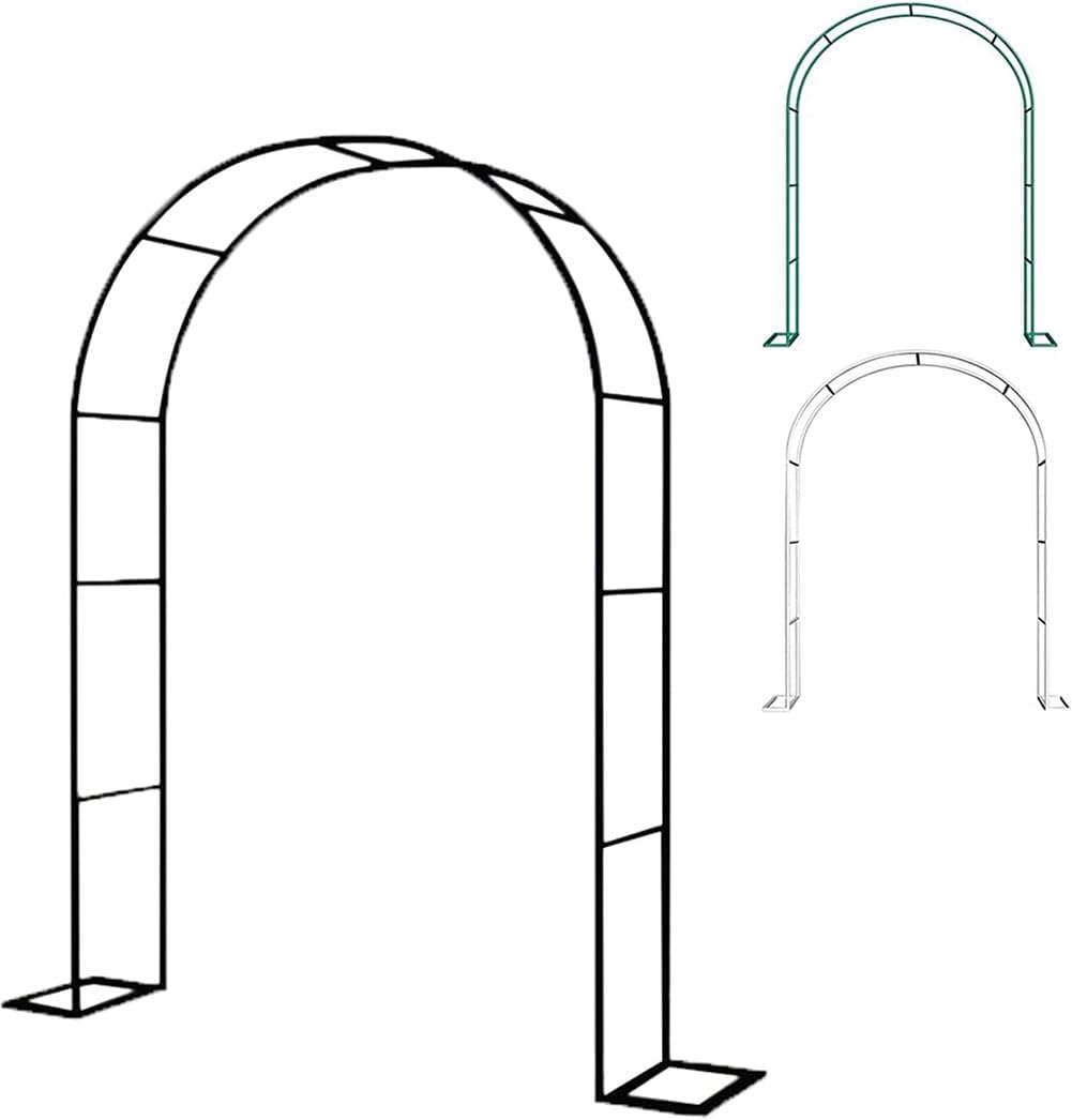 Black Metal Garden Arch, Garden Arbor for Climbing Plants, Wide 1.2M 1.4M 1.8M 2.4M 3M, Roses Archway for Outdoor Wedding Party, Easy to Assemble,White,W2.4M*H2.2M