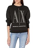 Schwarz - Gold ARMANI EXCHANGE Sweatshirt ohne Kapuze Damen Sweatshirt 8nym01 yj68z, Schwarz - Gold, L