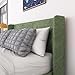 Max & Lily Upholstered Full Bed Frame with Rectangular Headboard, Upholstered Platform Bed for Kids, No Box Spring Needed, Easy Assembly, Green