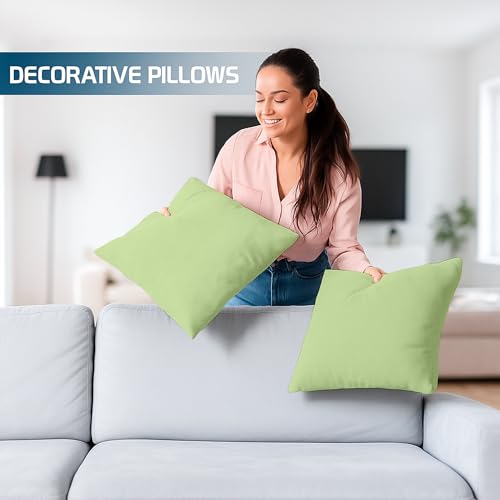 Image of Premium Polyester Fiber Cushion Fillers - Pack of 5 Pcs | 16x16 Inches | Sage | Cushions for Sofa, Bed, Decorative Pillow, Support Pillow