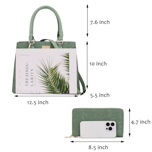 Image of Qiyuer Cute Purses Wallet Set For Women Handbags Satchel Tote Shoulder Bag | Affordable Luxury, Ideal Gift, Large Clutch Wallet, 2PCS, Sturdy Structured, Stylish, PU, Practical & Roomy for Daily & Work