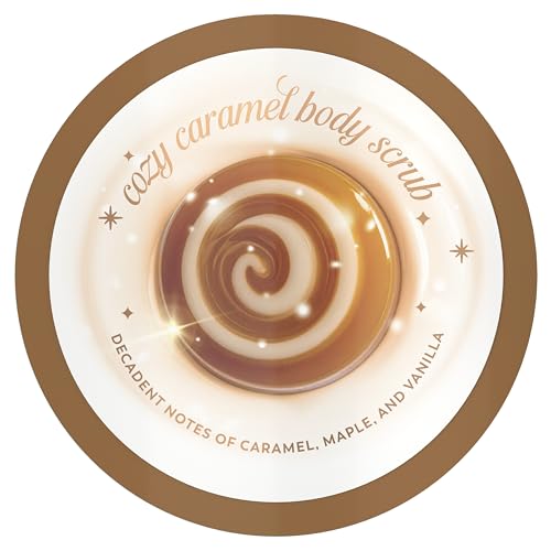 Image of Olay Body Holiday Body Scrub, Skin Exfoliating, Nourishing Soft & Gentle Formula, Renewing BHA, Vitamin B3 Complex, Festive Fragrance, Cozy Caramel Scent with Notes of Caramel & Maple, 11 oz