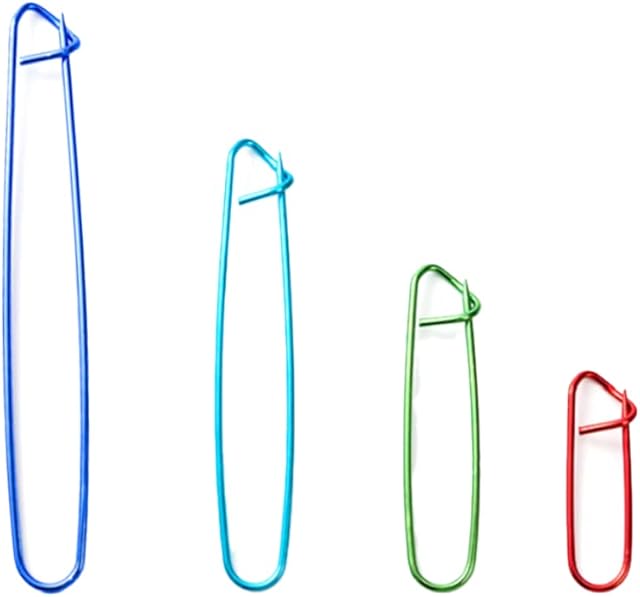 Stitch Holder, 4 Pcs Aluminum Crochet Knitting Needle Stitch Holder Set, Stitch Holder Knitting Colorful Safety Pins for DIY Knitting Needle