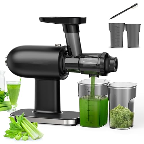 Extractor de jugo en frío 150W, exprimidor masticador lento con función de reversa, tolva de boca ancha, alto rendimiento, para frutas y verduras enteras
